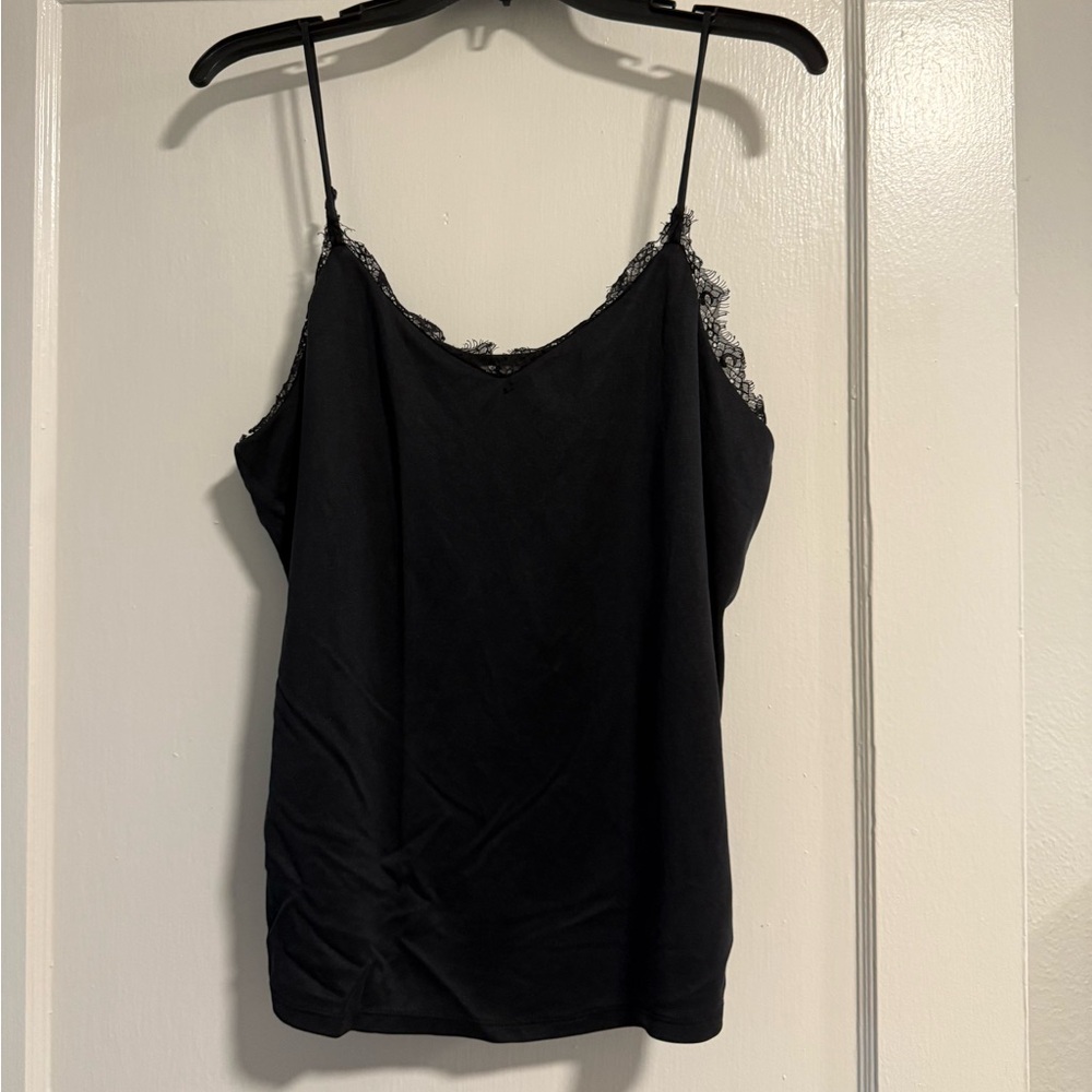 Lace trim tank blouse
